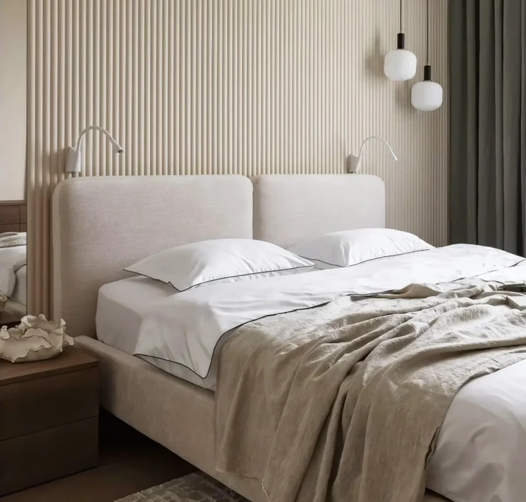 łóżko tapicerowane ze skrzynią na pościel nowoczesne luksusowe