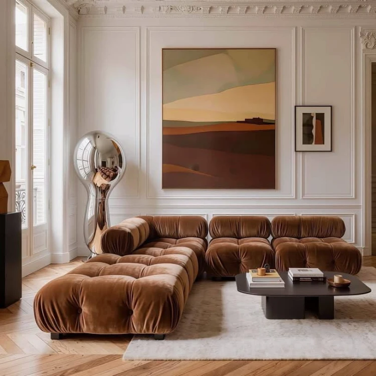 sofa narożna tapicerowana modułowa