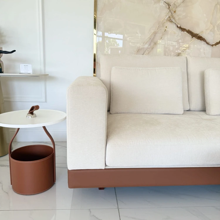 designerska sofa tapicerowana, skórzany dół półka do salonu Primavera Home