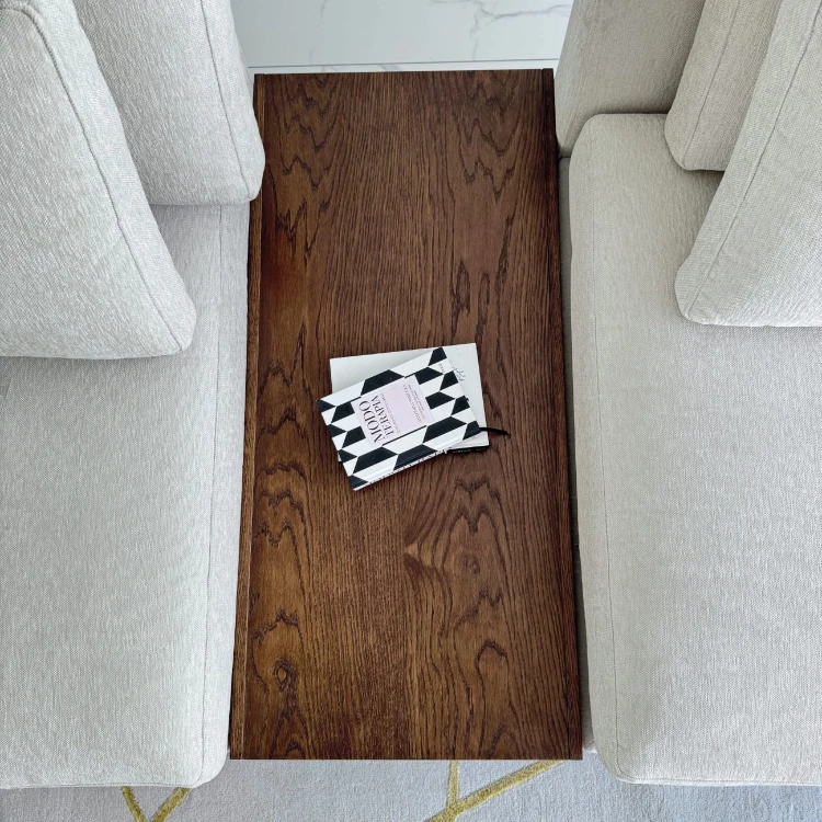 sofa narożna stolik drewniany luksusowy na zamówienie