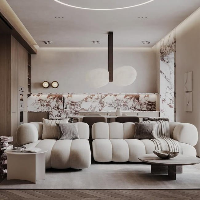 Nowoczesna sofa modułowa ergonomiczne oparcie w luksusowym