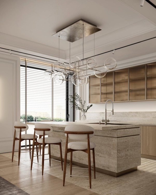 nowoczesny hoker tapicerowany, stelaż drewno OLIVIA