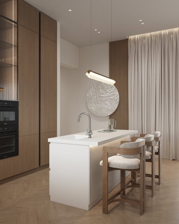 nowoczesny tapicerowany hoker do wyspy