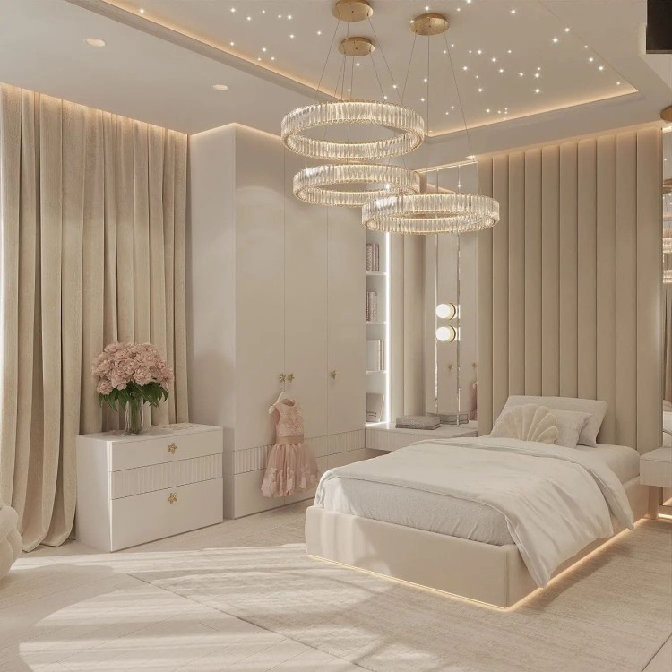 Potrójny żyrandol Eclipse kryształy i złoto