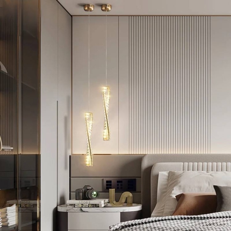 CRYSTAL XS – złoty żyrandol nowoczesny