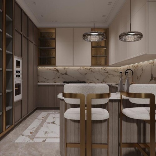 hoker nowoczesny tapicerowany beżowy złoty