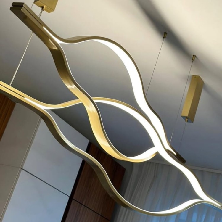 żyrandol chmurka złoty