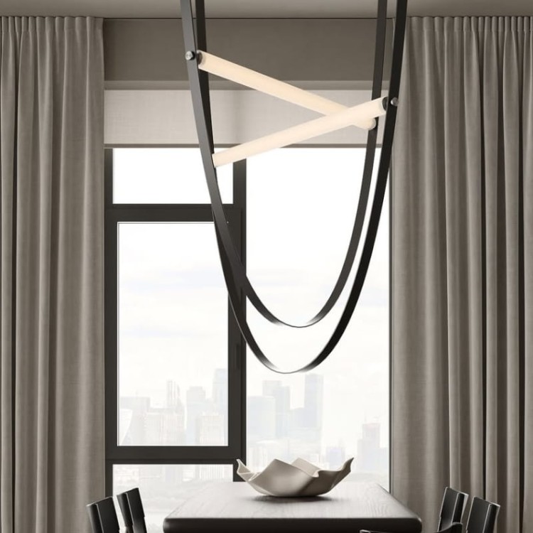 lampa nowoczesna do salonu czarne pasy