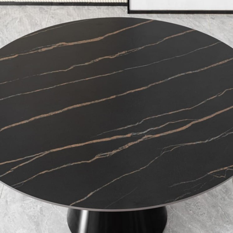 blat stół okrągły czarny do jadalni