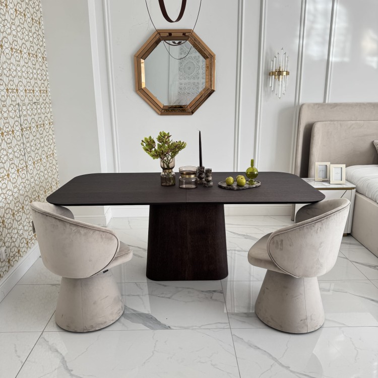 stół rozkładany z krzesłami Dolce drewniany