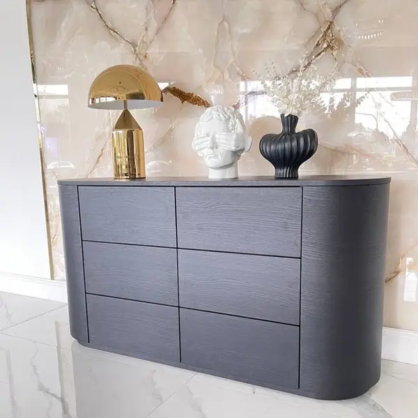 nowoczesna luksusowa komoda 6 szuflad drewniana