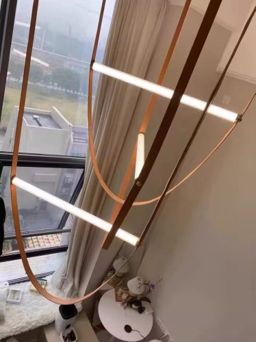 lampa wisząca nowoczesna skórzana led