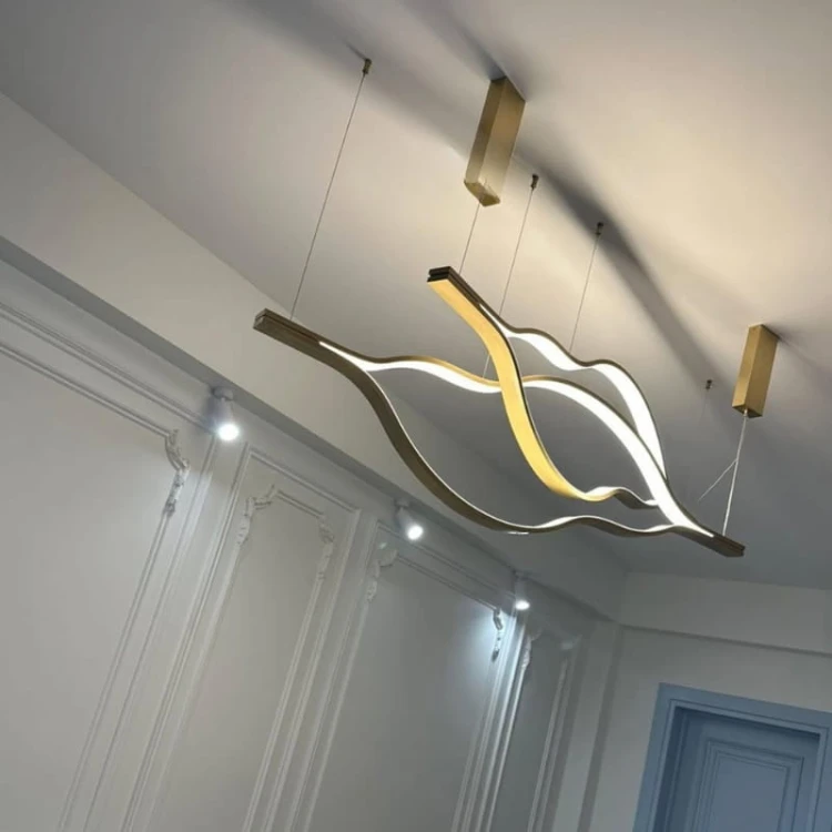 żyrandol nowoczesny metalowy led wave