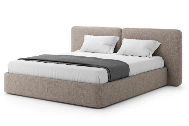 nowoczesne łóżko do sypialni na zamówienie z tapicerowanym zagłówkiem