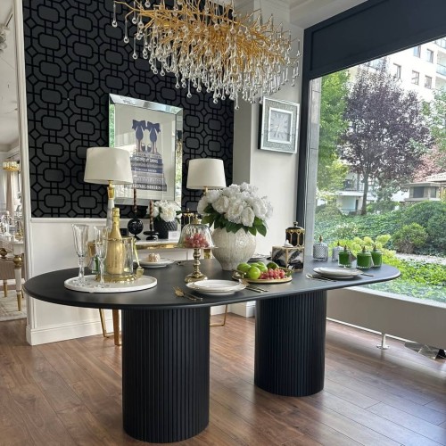 stół nowoczesny drewniany owalny rozkładany