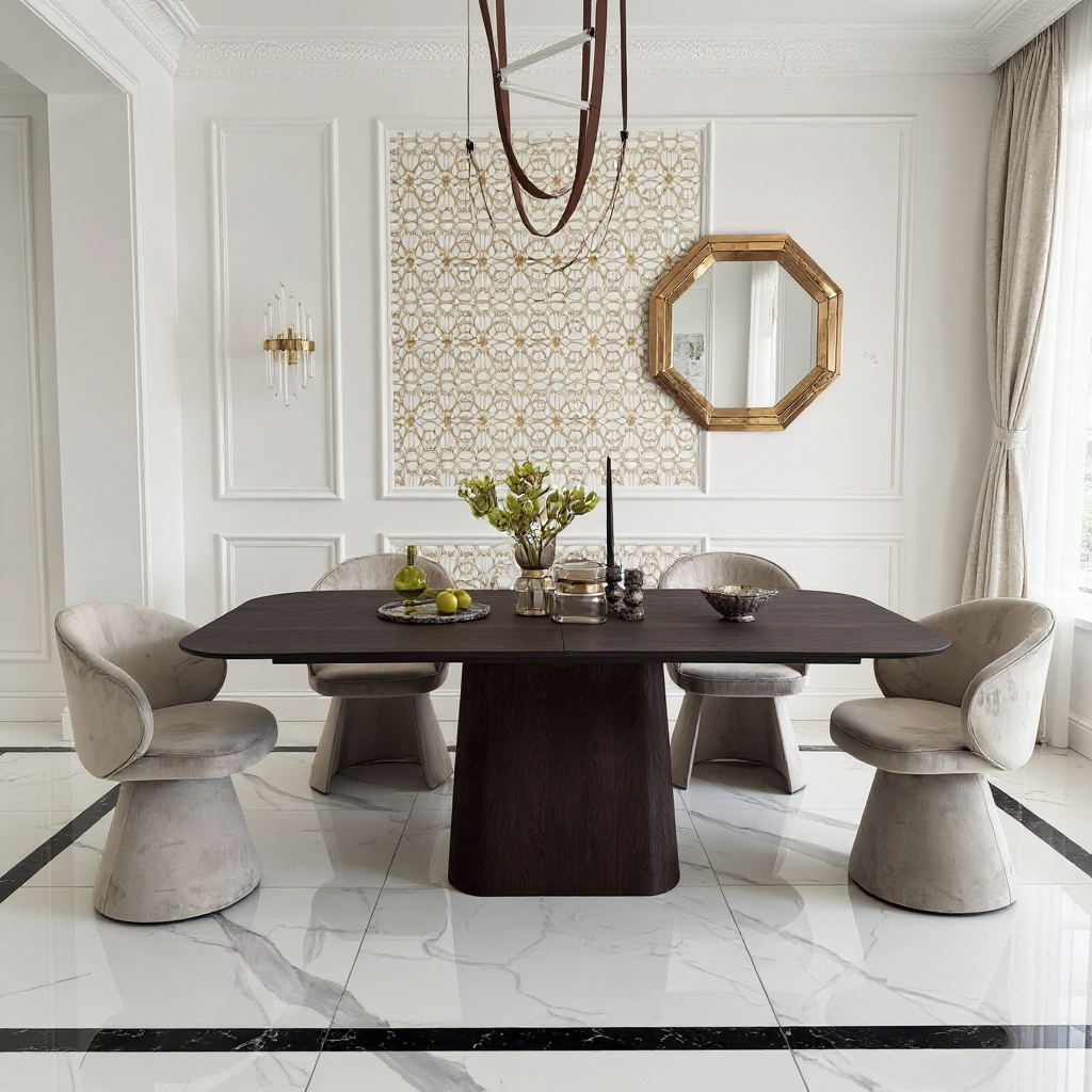 nowoczesny stół drewniany rozkładany  zaokrąglony