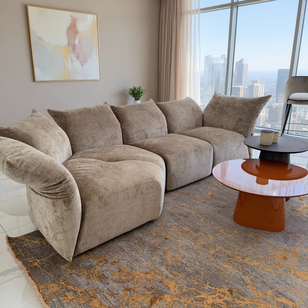 nowoczesna tapicerowana sofa narożna 